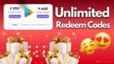 Play Store Free Redeem Code Unlimited for Today: 90+ Giveaways